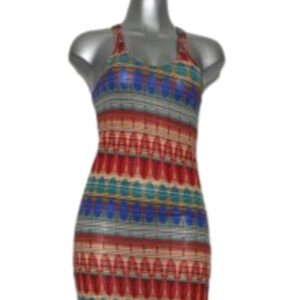 Vestido largo colores azul, rojo, verde, entallado